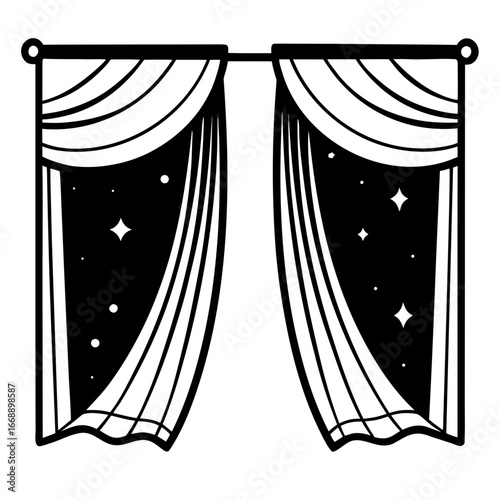 Simple Orbit Curtains Vector Design