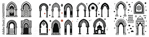 Islamic Arches and Doorways Collection, Minimalist flat design