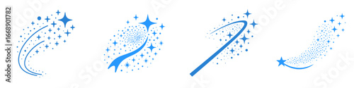 Sparkle and Starburst Graphic Elements, Minimalist flat design