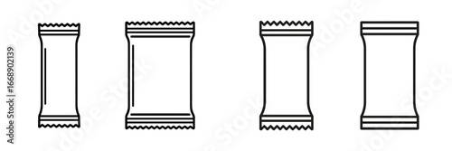 Snack Bar Packaging Outline, Minimalist flat design