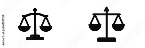 Balance Scales Symbol, Minimalist flat design, isolated on white
