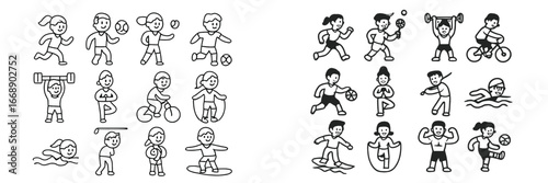 Diverse People in Sports and Fitness Activities