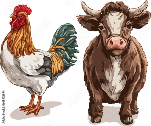 farm animals vector illustration
