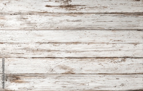 Weathered white wood planks with distressed paint showing natural wood grain underneath, creating a rustic texture