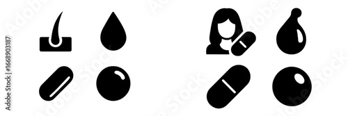 Abstract Geometric Shapes and Hair Follicle, Minimalist flat design