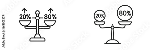 Scales indicating percentage distribution and imbalance