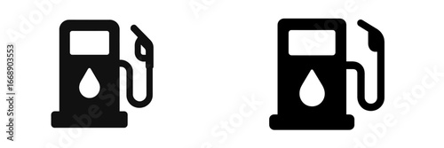 Gas Pump and Fuel Drop Icon, Minimalist flat design