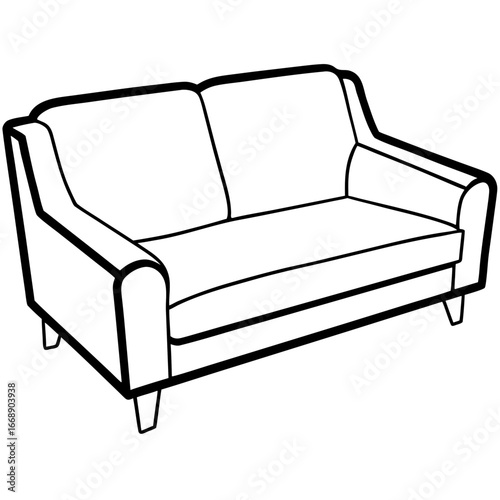 Simple Sofa Design Vector Illustration
