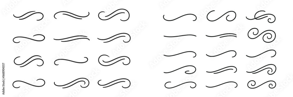 Obraz premium Elegant Swirls and Flourishes Collection, Minimalist flat design