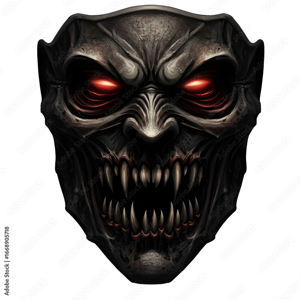Naklejka premium Scary Halloween Mask PNG File – Creepy Horror Costume Design – Isolated on Transparent Background PNG