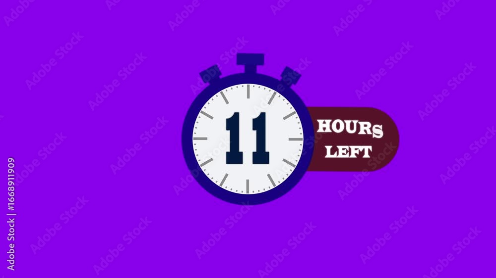 11 hours left count animation, motion graphics running numbers counting days, 4K HD video with white and green background alpha channel. 11 hours left count animation, motion graphics running numbers counting days, 4K HD video with white and green background alpha channel.