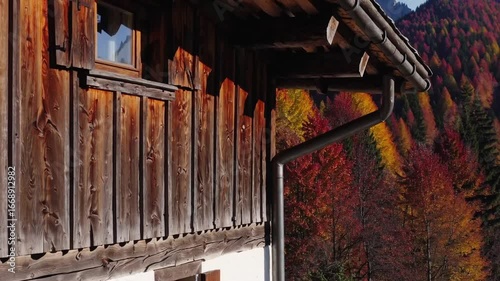 Scenic Autumn View of the Val di Funes Countryside in the Dolomite Mountain Range