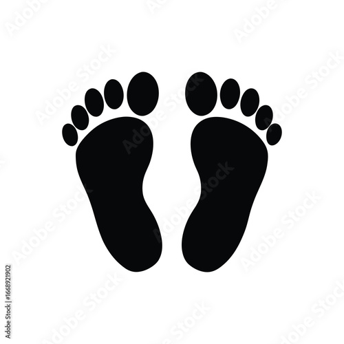  silhouette of baby feet on white background
