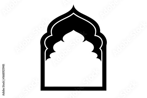 Arabesque Arch Icon – Islamic Architecture Symbol for Mosque, Culture, and Design