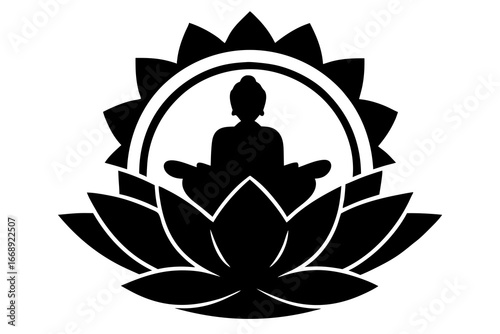Buddha Lotus Flower Meditation Symbol - Zen Yoga & Spiritual Design