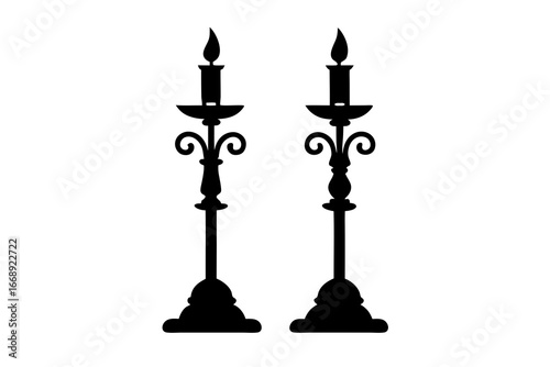 Vintage Candle Holders with Candles - Elegant Home Decor & Lighting Design