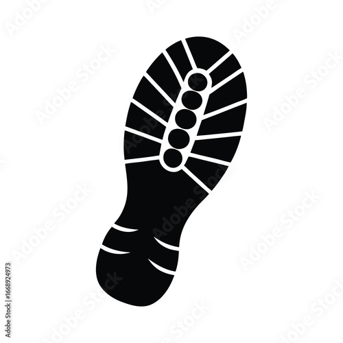 silhouette of a hiking boot footprint 