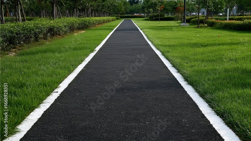 Wallpaper Mural A serene pathway lined with lush greenery, inviting a peaceful stroll in nature. Torontodigital.ca