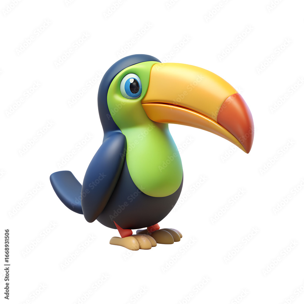 Fototapeta premium Keel Billed Toucan 3D Transparent Background Image