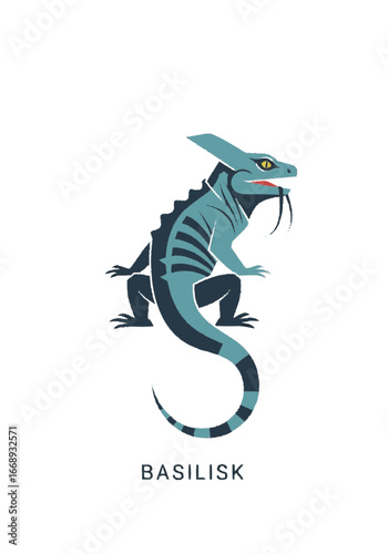 Majestic Basilisk Illustration A Mythical Creature of Legend