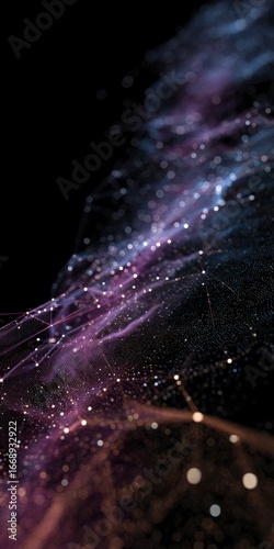 Abstract Colorful Cosmic Landscape with Tiny Stars