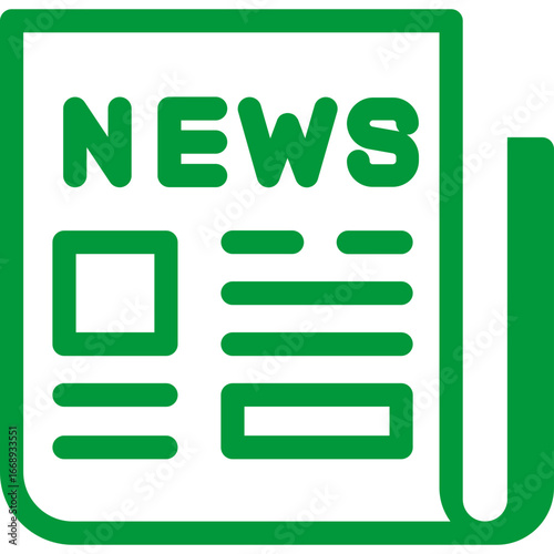 Minimal newspaper, press, media icon