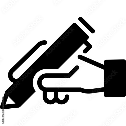 Hand signing document, enact policy icon