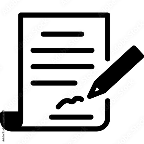Document with pen with signature, law or decree.