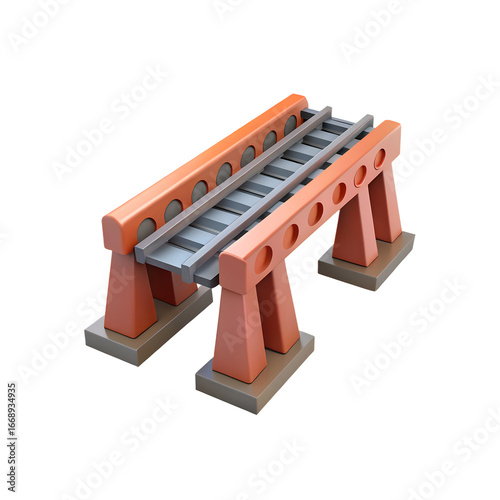 Railway Bridge 3D Transparent Background PNG