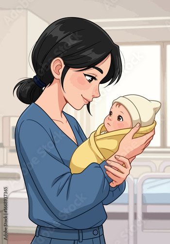 Nurse supporting awareness on safe newborn care
