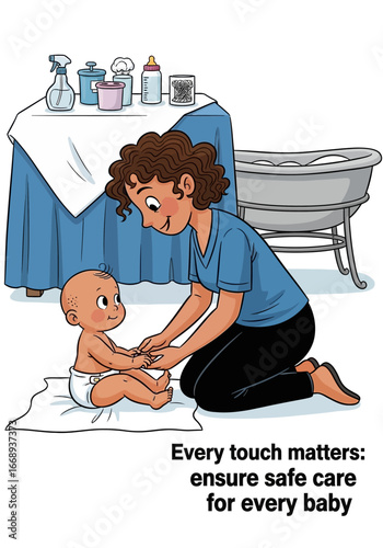 Healthcare poster about safe baby practices