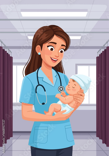 Awareness poster about gentle newborn care