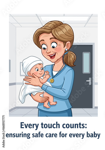 Nurse educating community on safe infant care