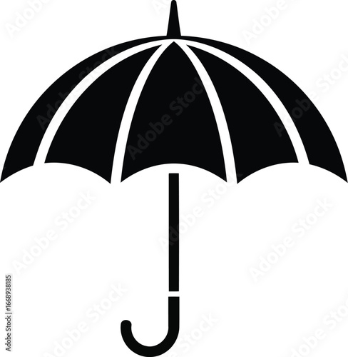Black umbrella icon vector