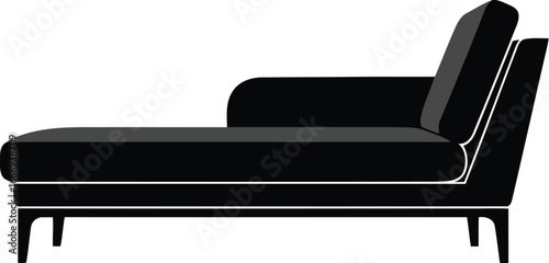 Vector art of elegant chaise lounge, perfect for a modern and stylish living space