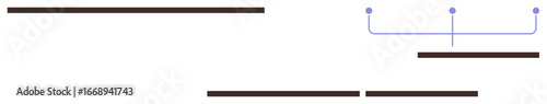 Horizontal lines with a connecting curved line forming a relationship graph. Ideal for data visualization, hierarchy, network, organization, planning, process, connection. Simple flat metaphor
