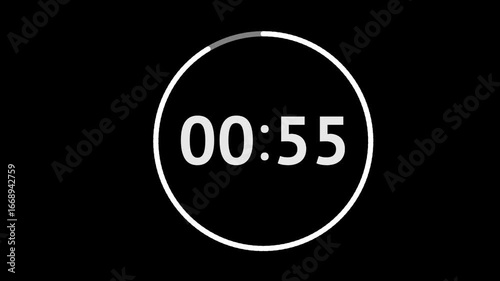 1 min timer animation- 60 second clock timer countdown 