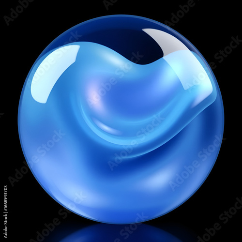 Abstract gradient metaball liquid blob 3d render.