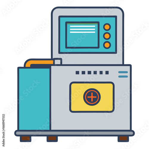 Medical ventilator related vector icon.