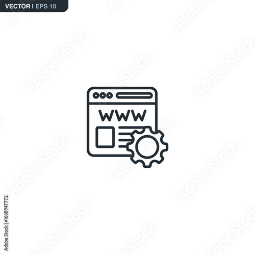 Browser settings, linear style sign for mobile concept and web design