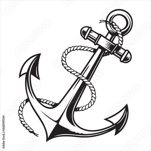 anchor icon silhouette vector