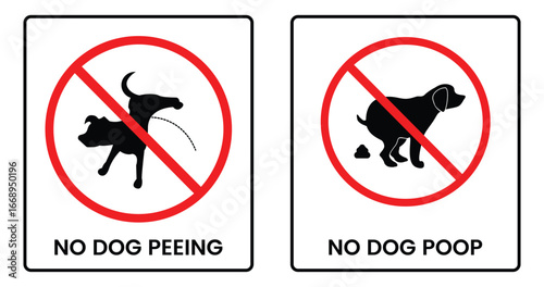 No dog poop sign Shitting is not allowed Information circular sign collection