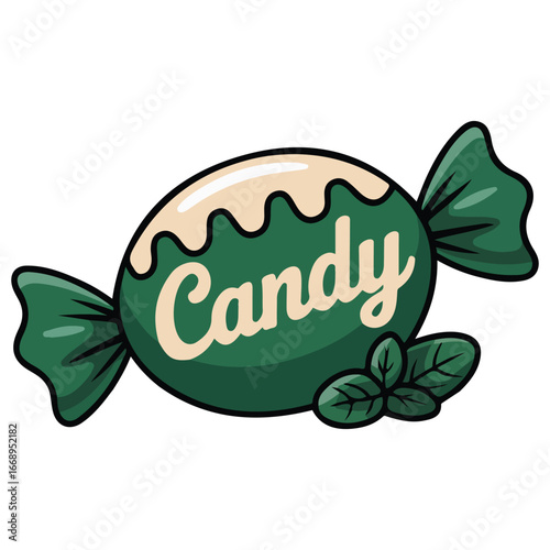 Toffee candy isolated vector illustration on white background