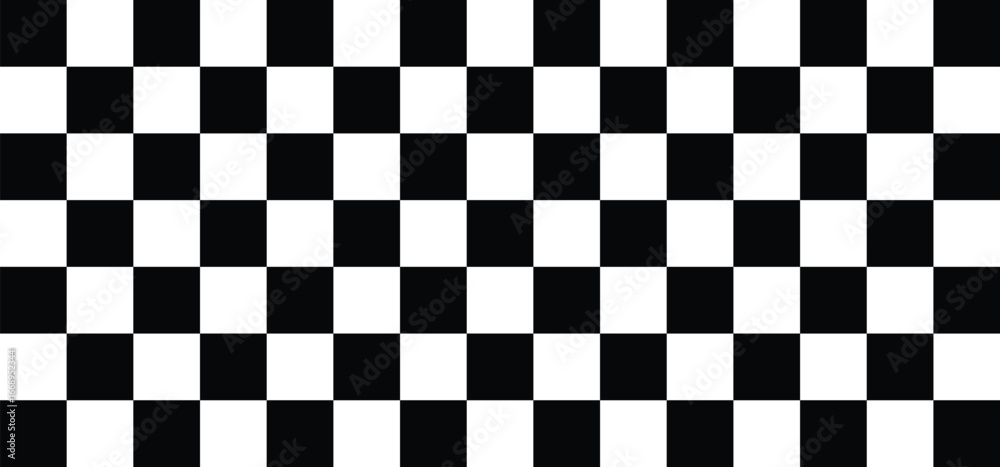 Fototapeta premium full checkered pattern black white squares grid racing checkerboard isolated background.