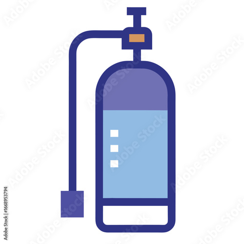 Oxygen cylinder vector inon