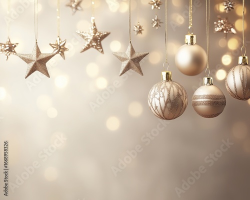 Beautiful Gold and Silver Christmas Ornaments Create a Festive Atmosphere for...