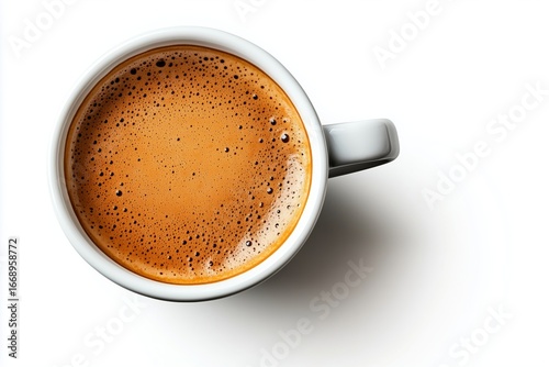 Delicious Cup of Freshly Brewed Coffee With a Sprinkle of Cocoa on Top.