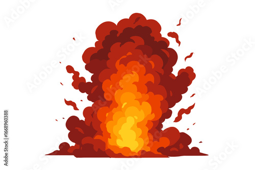 A motion background featuring an abstract fire texture, with yellow, red, and orange flames glowing against a black backdrop, rendered as a 3D vector illustration