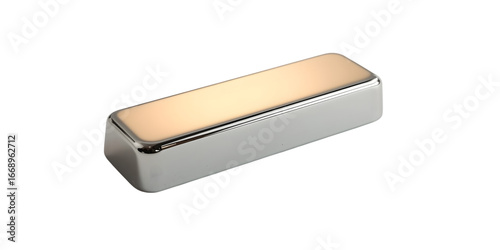 Shiny Silver Block: A sleek and gleaming silver block stands alone, reflecting light and showcasing the beauty of its minimalist design and polished surface.