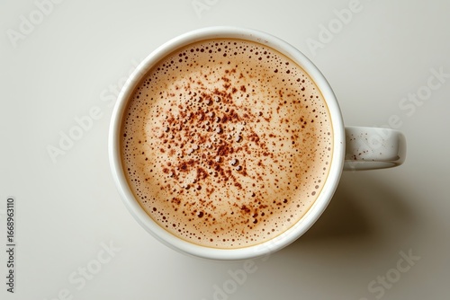 Delicious Cup of Freshly Brewed Coffee With a Sprinkle of Cocoa on Top